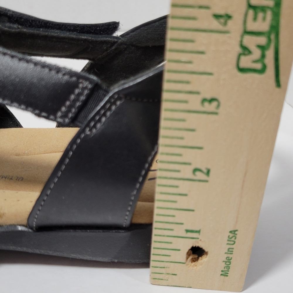 Clarks Elizabelle Sea Sandals Womens 10W Wide Black Leather Strappy Closed Toe - Picture 16 of 16